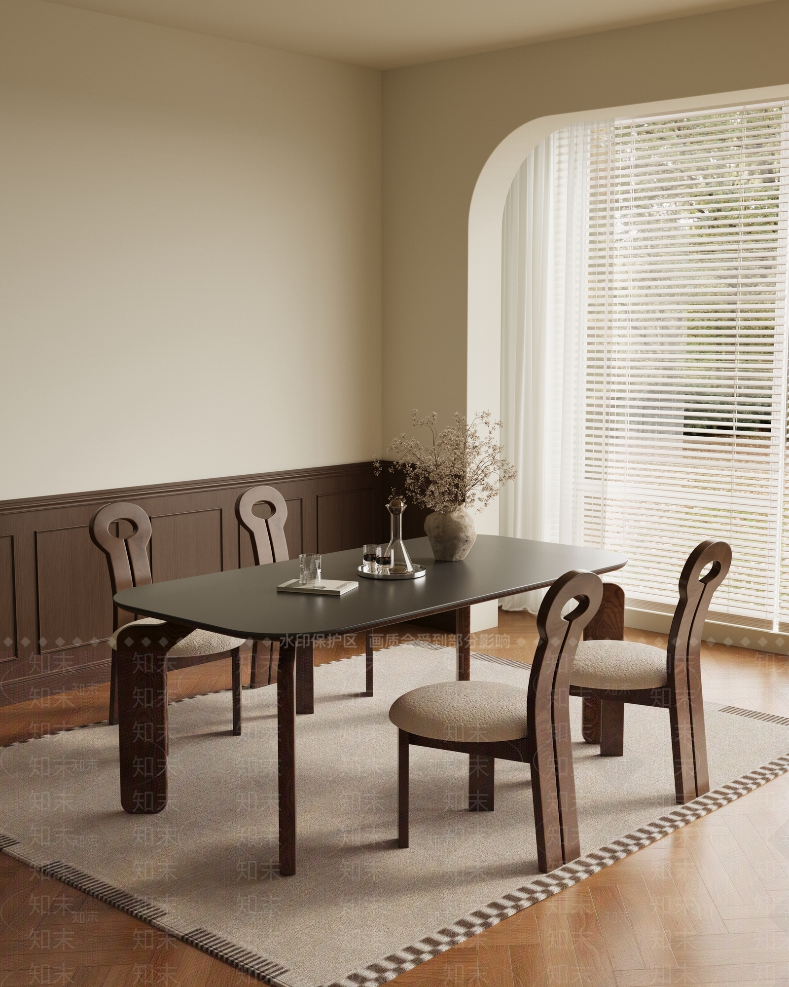 法式复古餐桌3D模型下载【ID:1204347897】