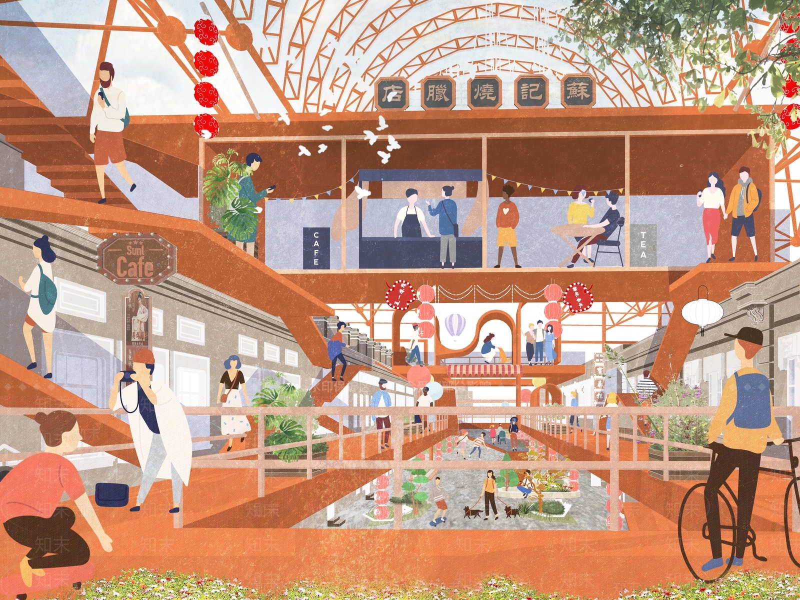 欧式复古商业街SU模型下载【ID:1204348626】