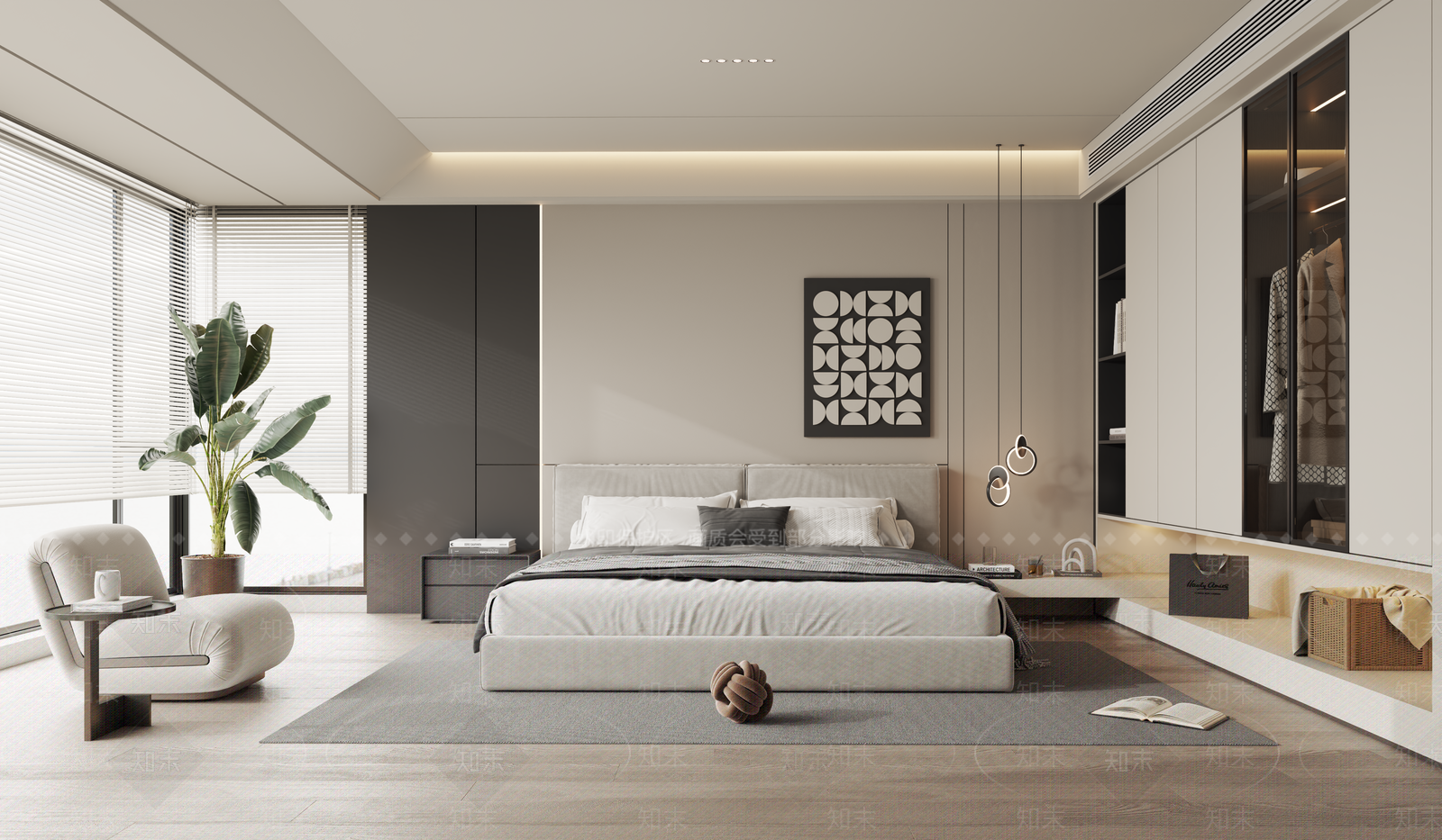 现代双人床3D模型下载【ID:1204348522】