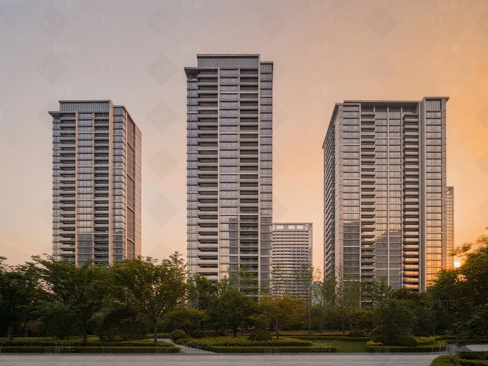 现代小区外景贴图下载【ID:1204348966】