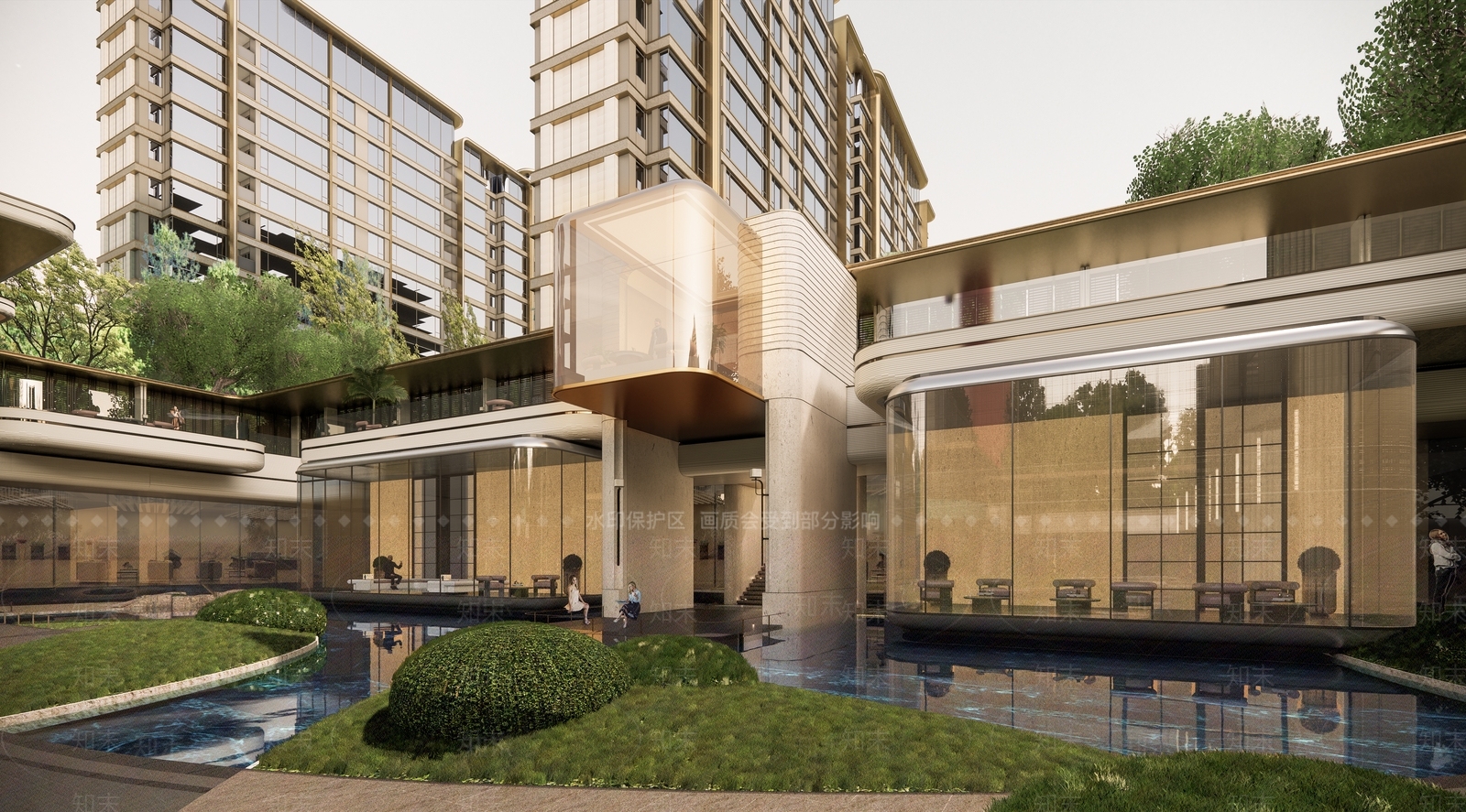 现代小区建筑SU模型下载【ID:1204349781】