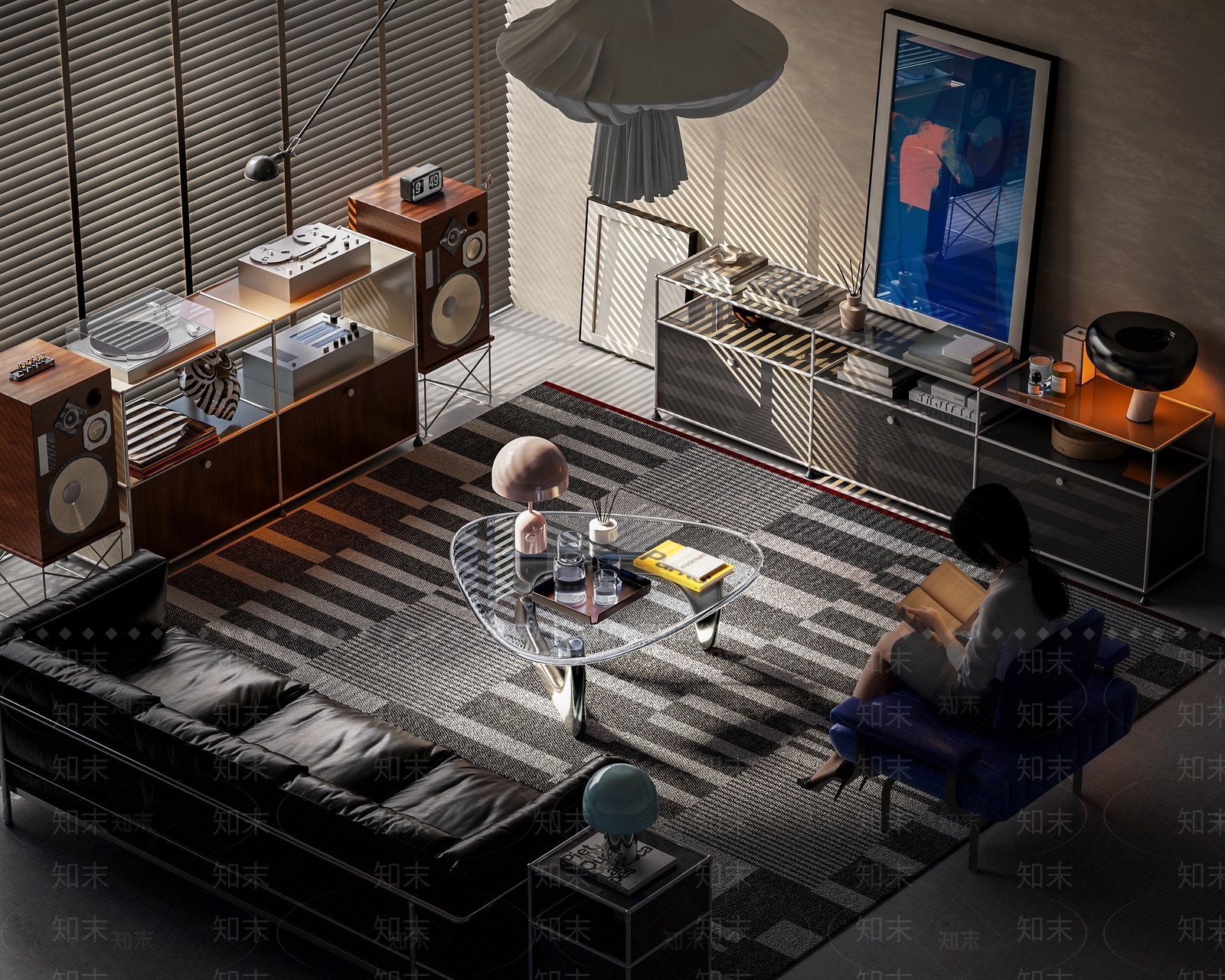 现代家居客厅3D模型下载【ID:1204350868】