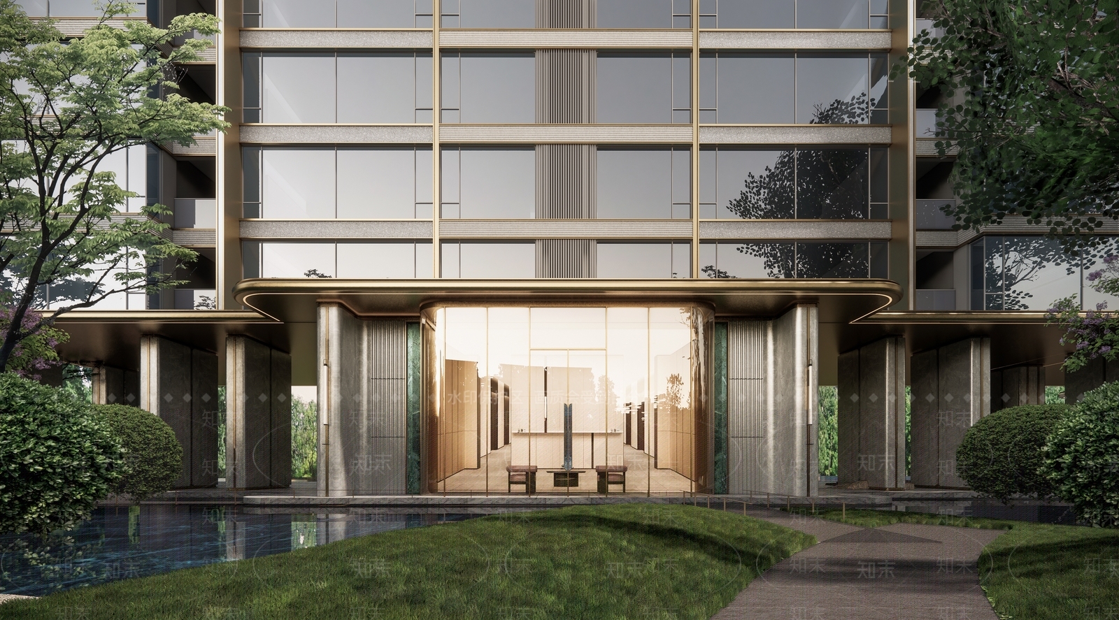 现代小区建筑SU模型下载【ID:1204351336】