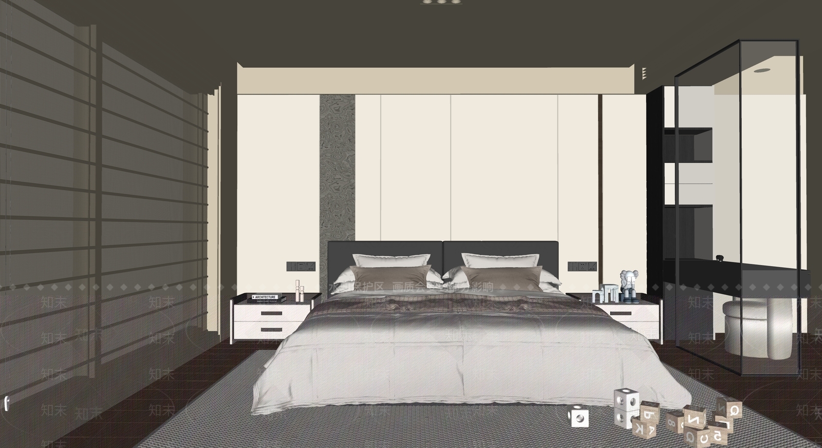 现代意式家居卧室SU模型下载【ID:1204351816】