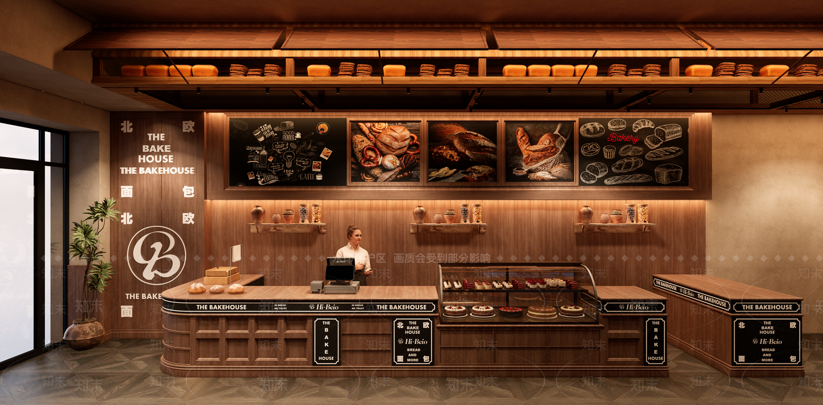 欧式甜品面包店SU模型下载【ID:1204352798】