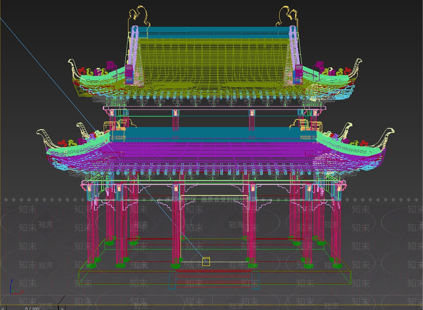 中式复古古建3D模型下载【ID:1204353100】