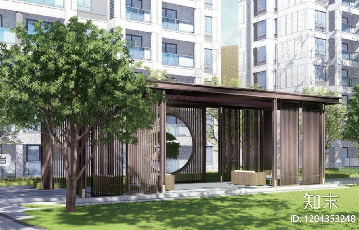 小区廊架施工图下载【ID:1204353248】