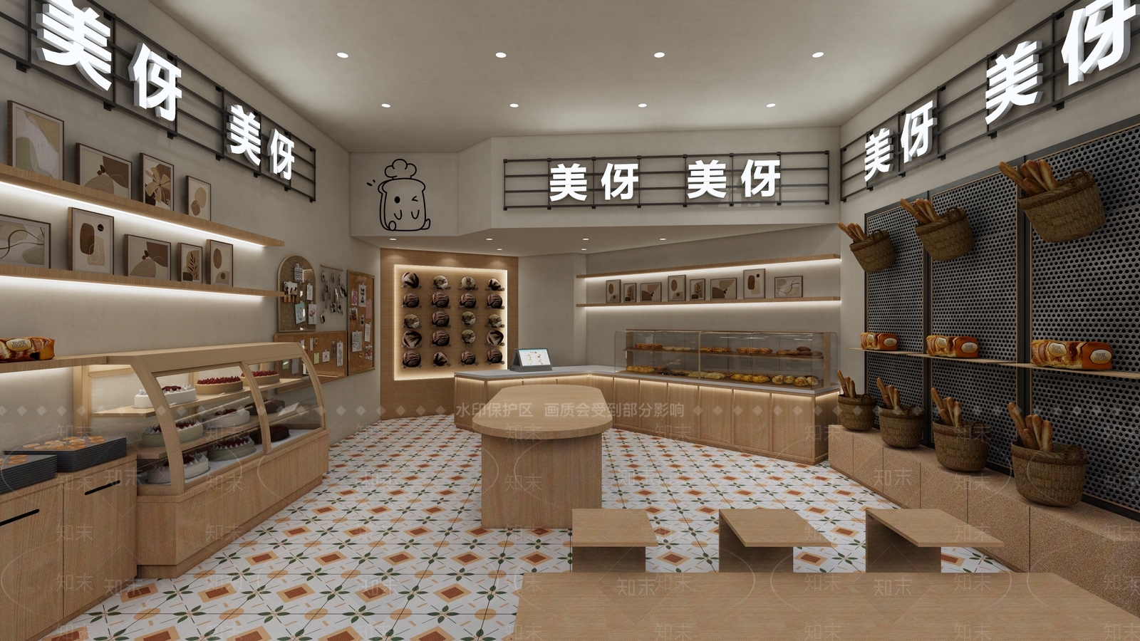 现代甜品面包店SU模型下载【ID:1204353689】
