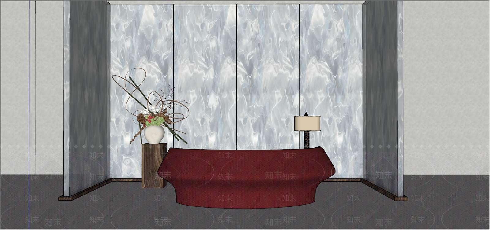 新中式复古前台SU模型下载【ID:1204680872】
