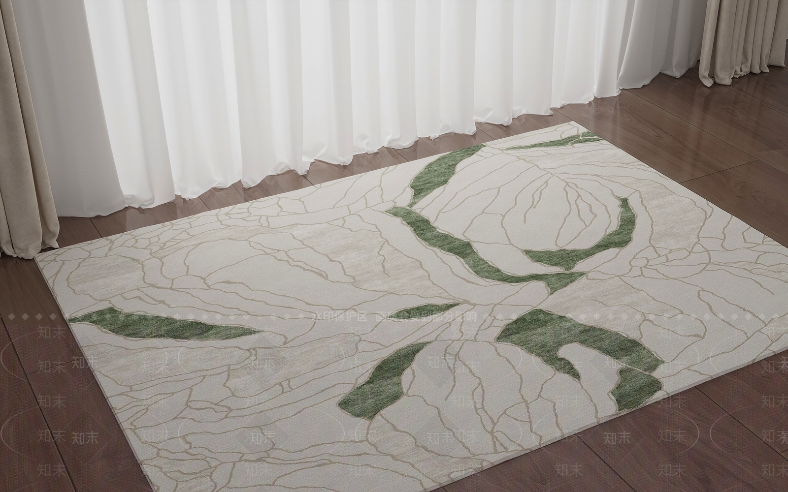 法式奶油地毯3D模型下载【ID:1204355128】