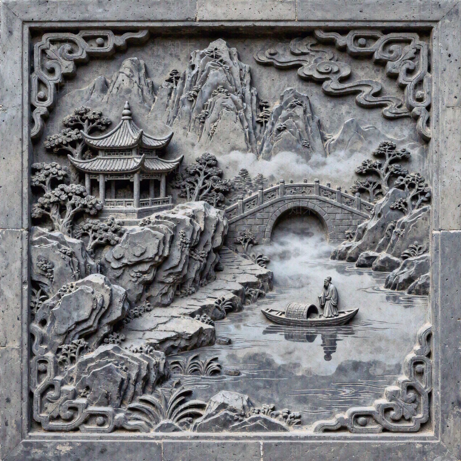 中式石雕贴图下载【ID:1204357935】