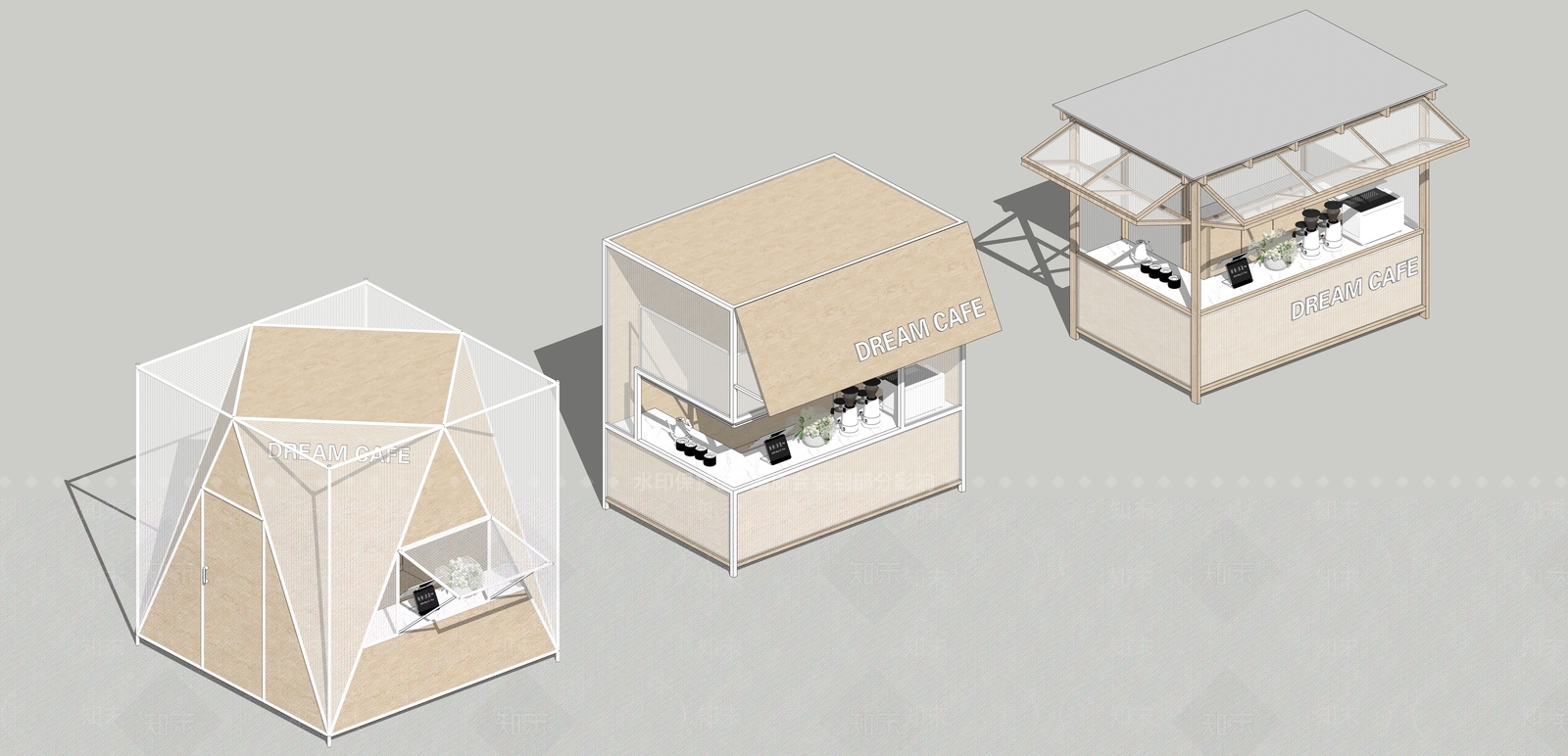 售卖亭SU模型下载【ID:1204364432】