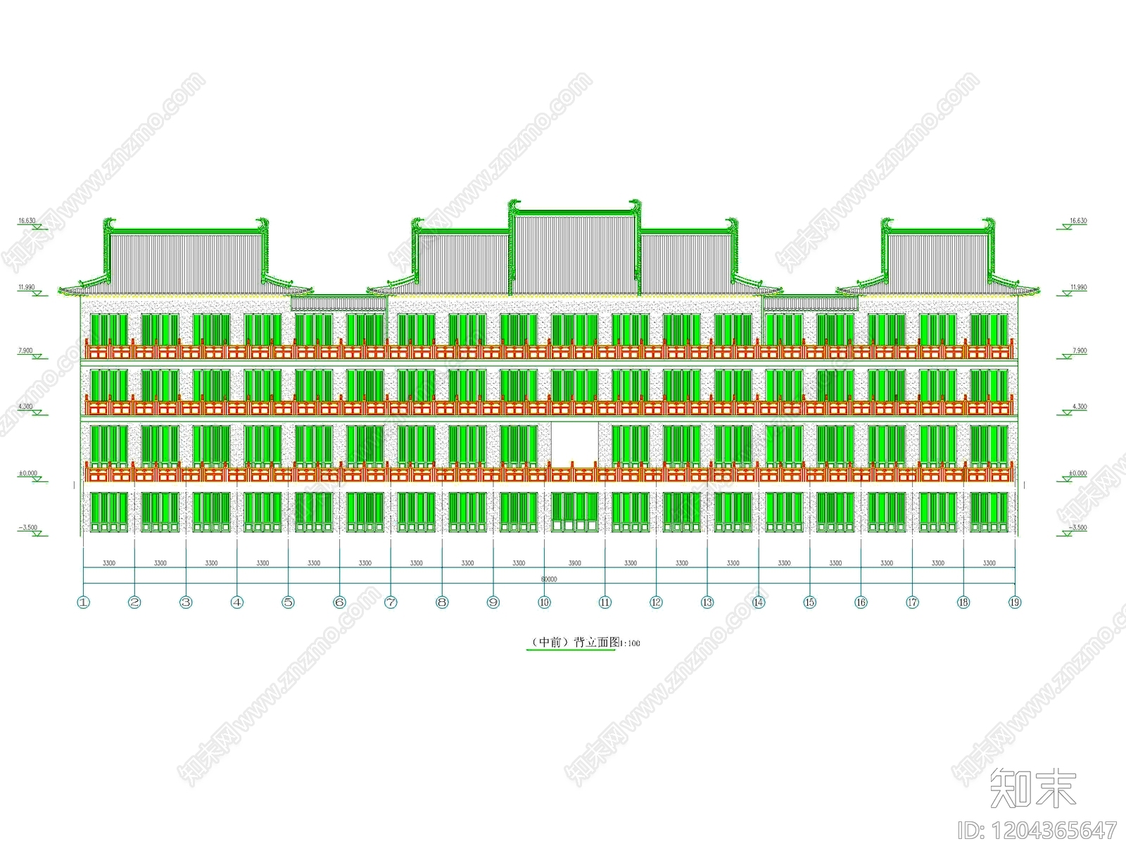 其他古建筑cad施工图下载【ID:1204365647】