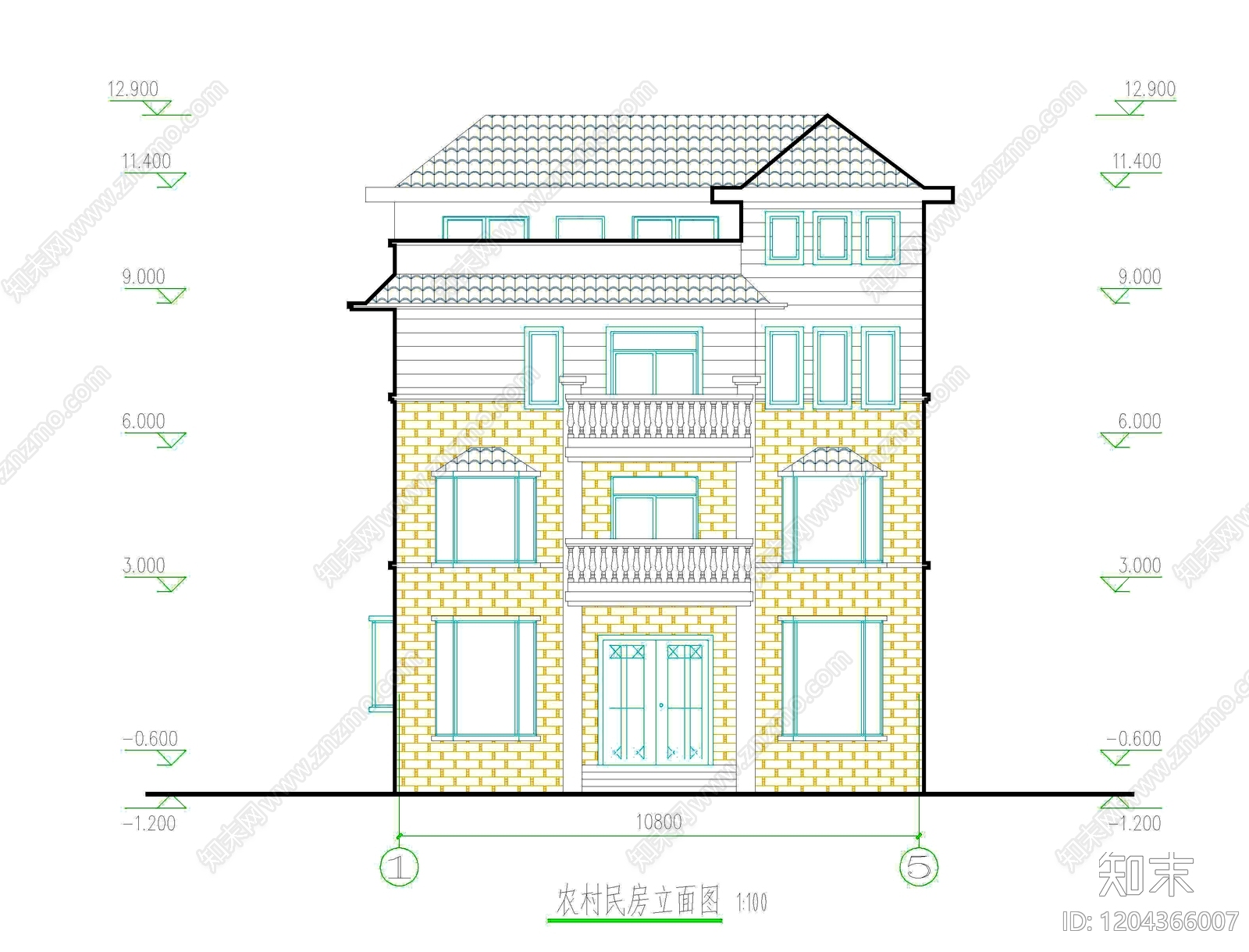 现代新中式住宅楼建筑施工图下载【ID:1204366007】