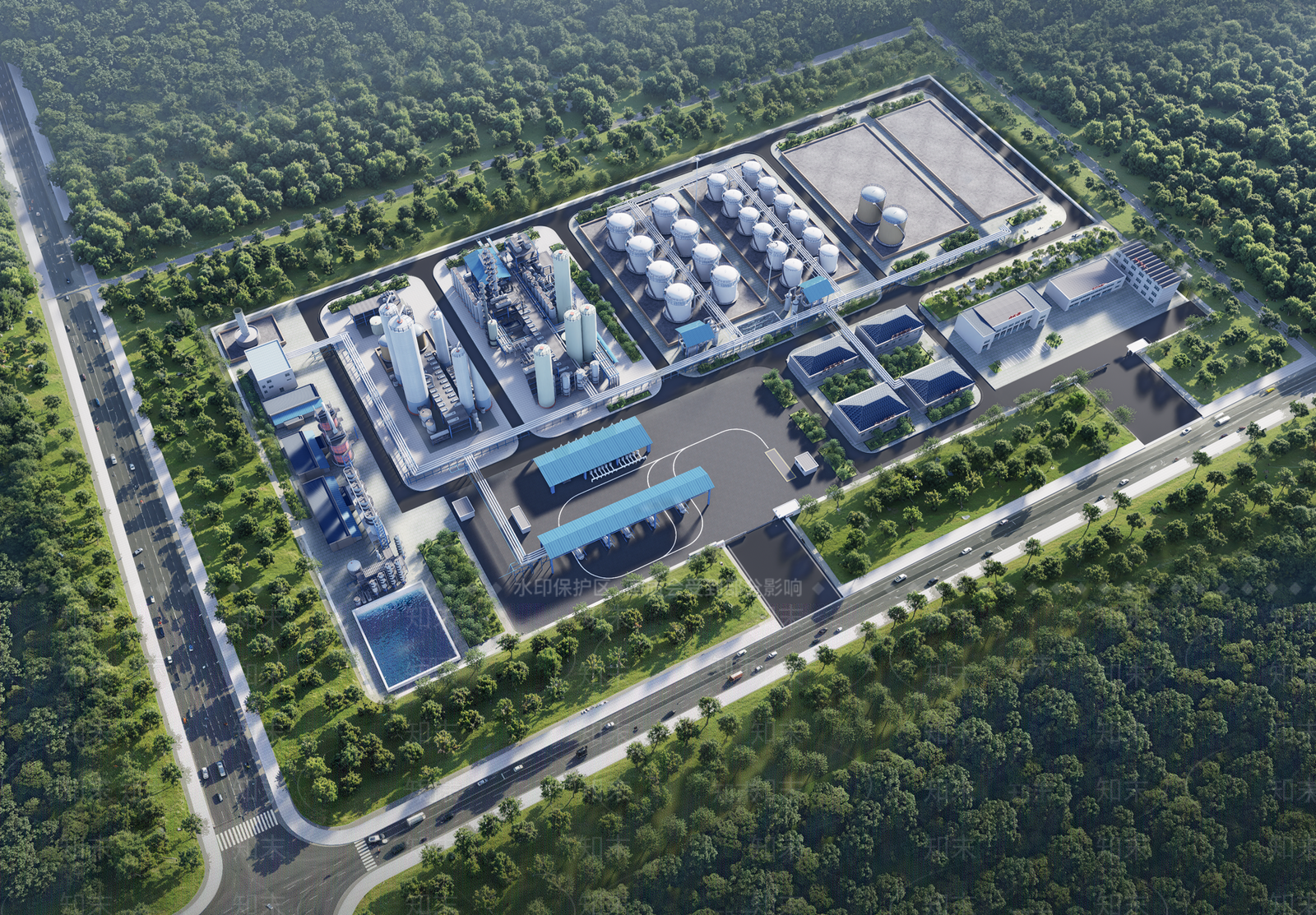 现代发电厂SU模型下载【ID:1204367306】