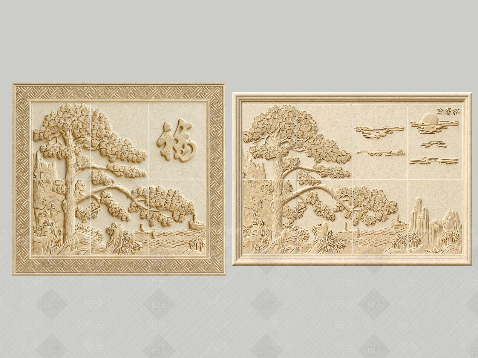 中式欧式景墙SU模型下载【ID:1204367535】