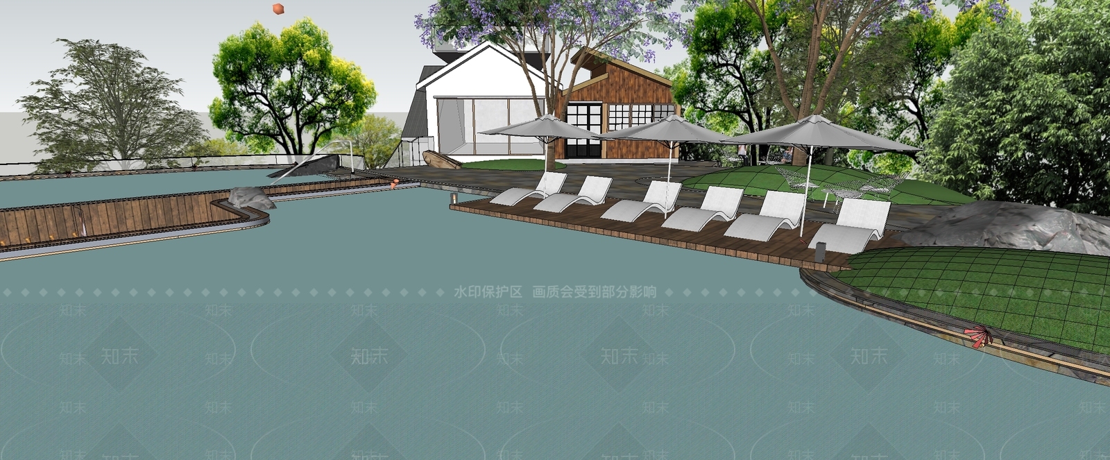 现代乡村庭院SU模型下载【ID:1204367991】