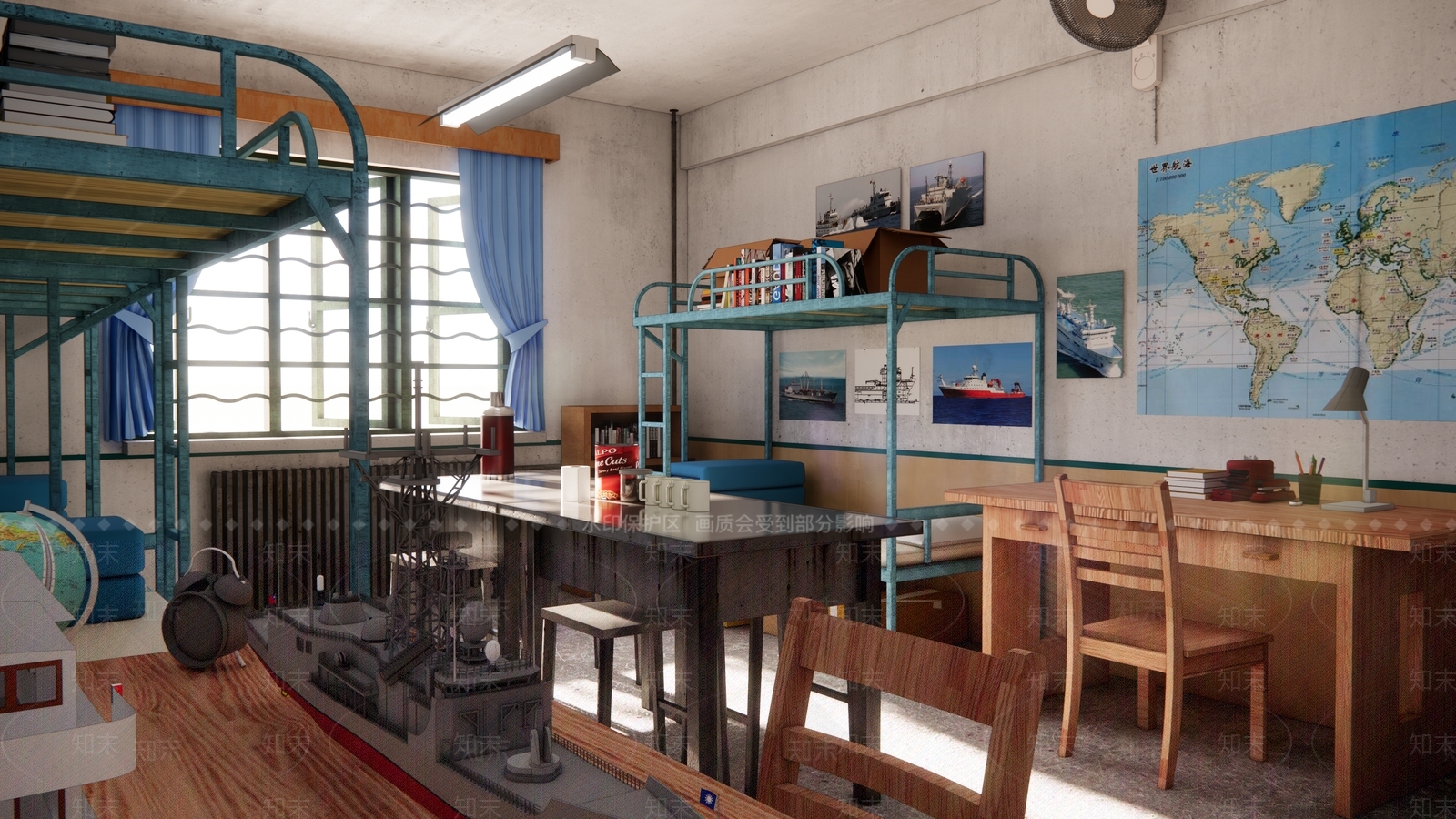 复古宿舍SU模型下载【ID:1204367989】