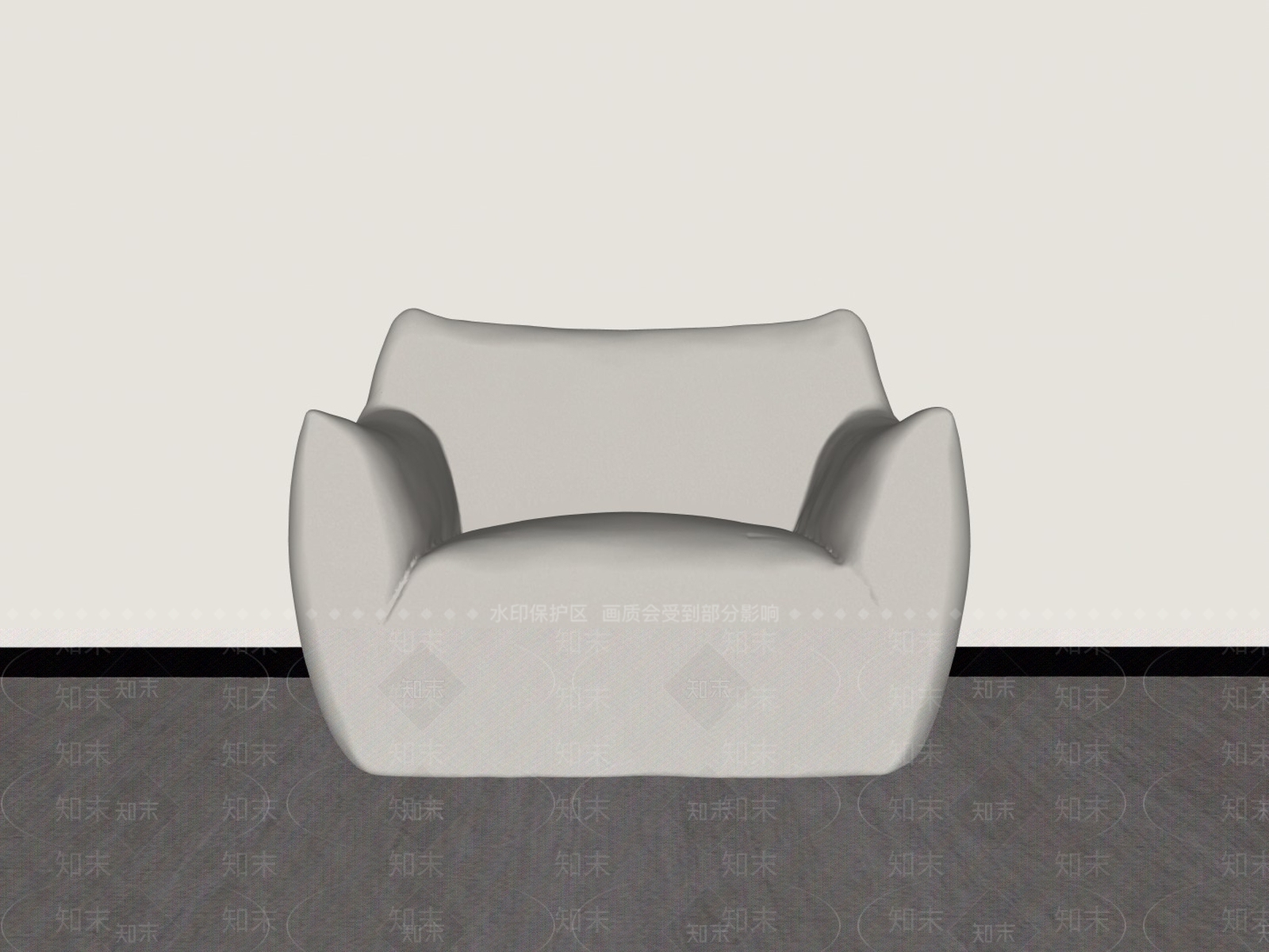 法式极简单人沙发3D模型下载【ID:1204371658】