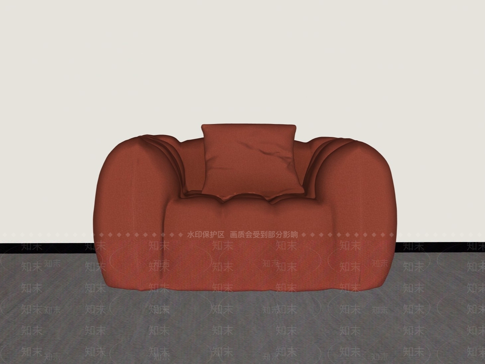 复古简约单人沙发SU模型下载【ID:1204373182】