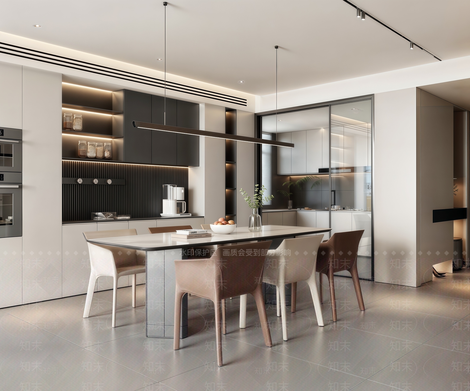 现代轻奢家居餐厅3D模型下载【ID:1204374747】
