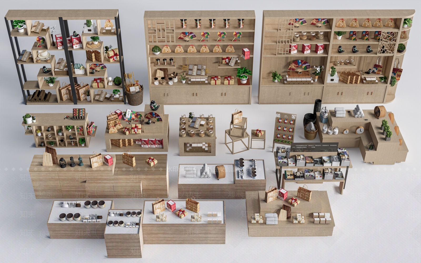 现代文创展柜3D模型下载【ID:1204376167】