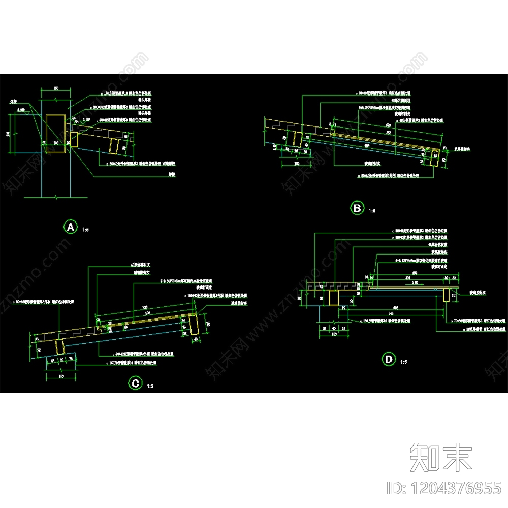 现代中式亭子图库cad施工图下载【ID:1204376955】