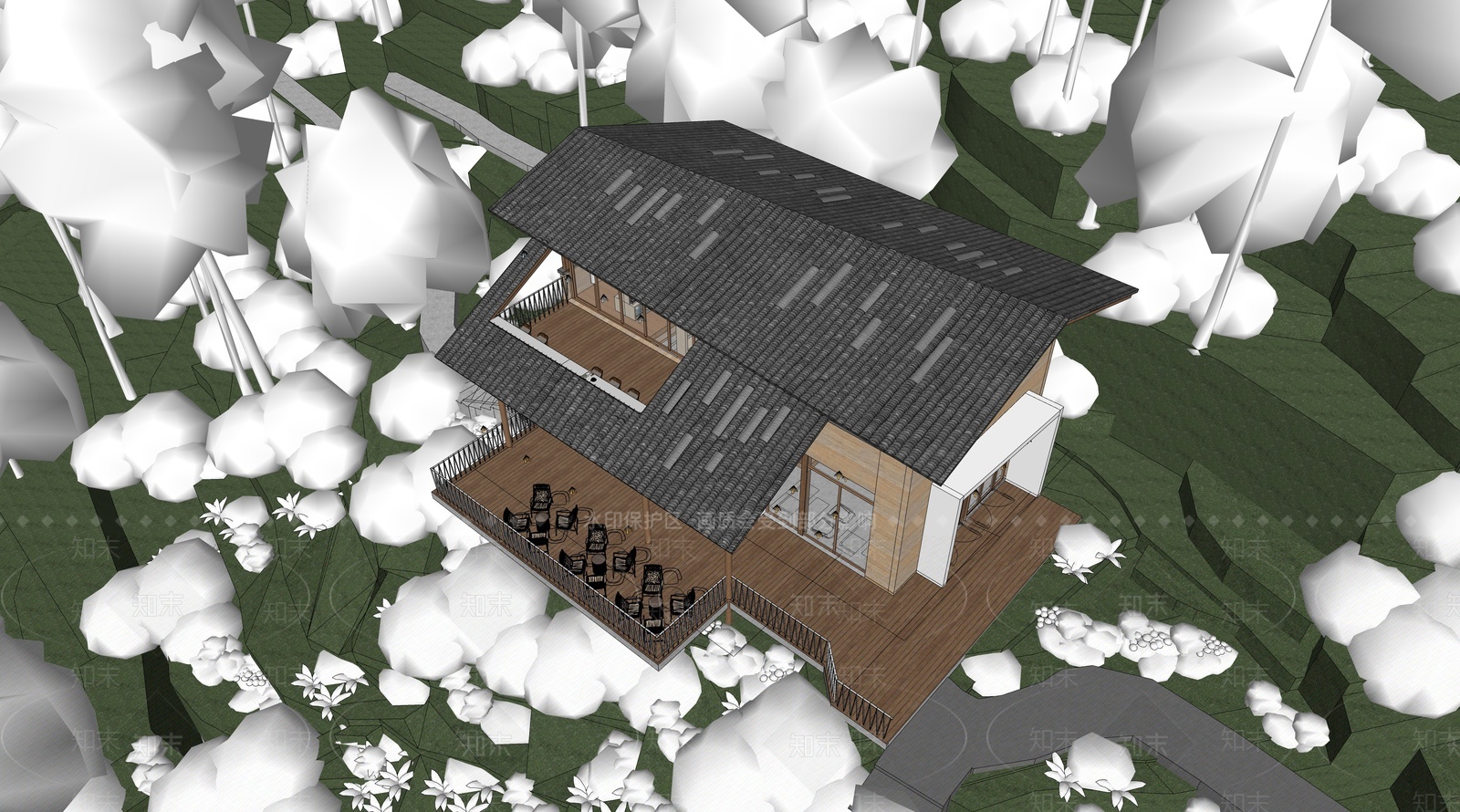 现代驿站SU模型下载【ID:1204377211】