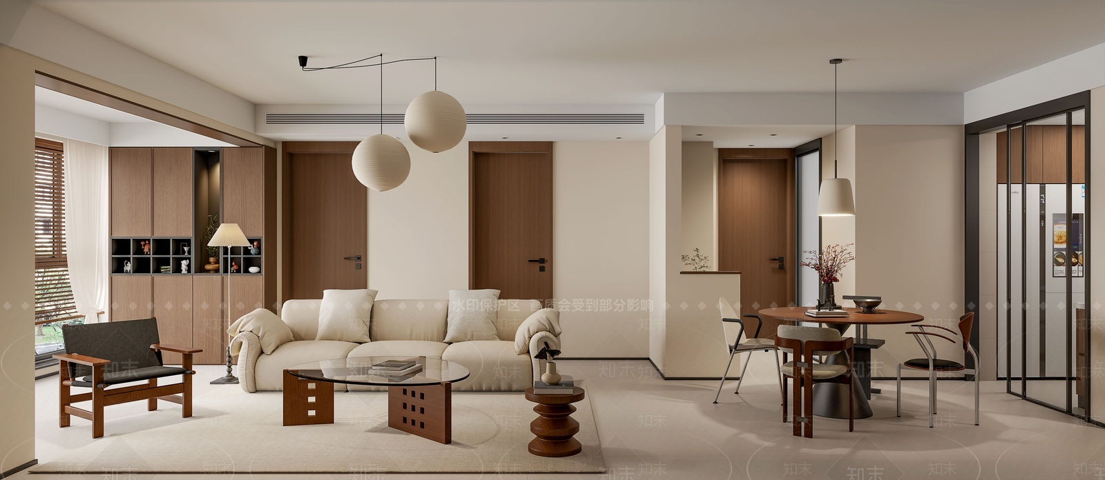 现代中古客餐厅3D模型下载【ID:1204377934】