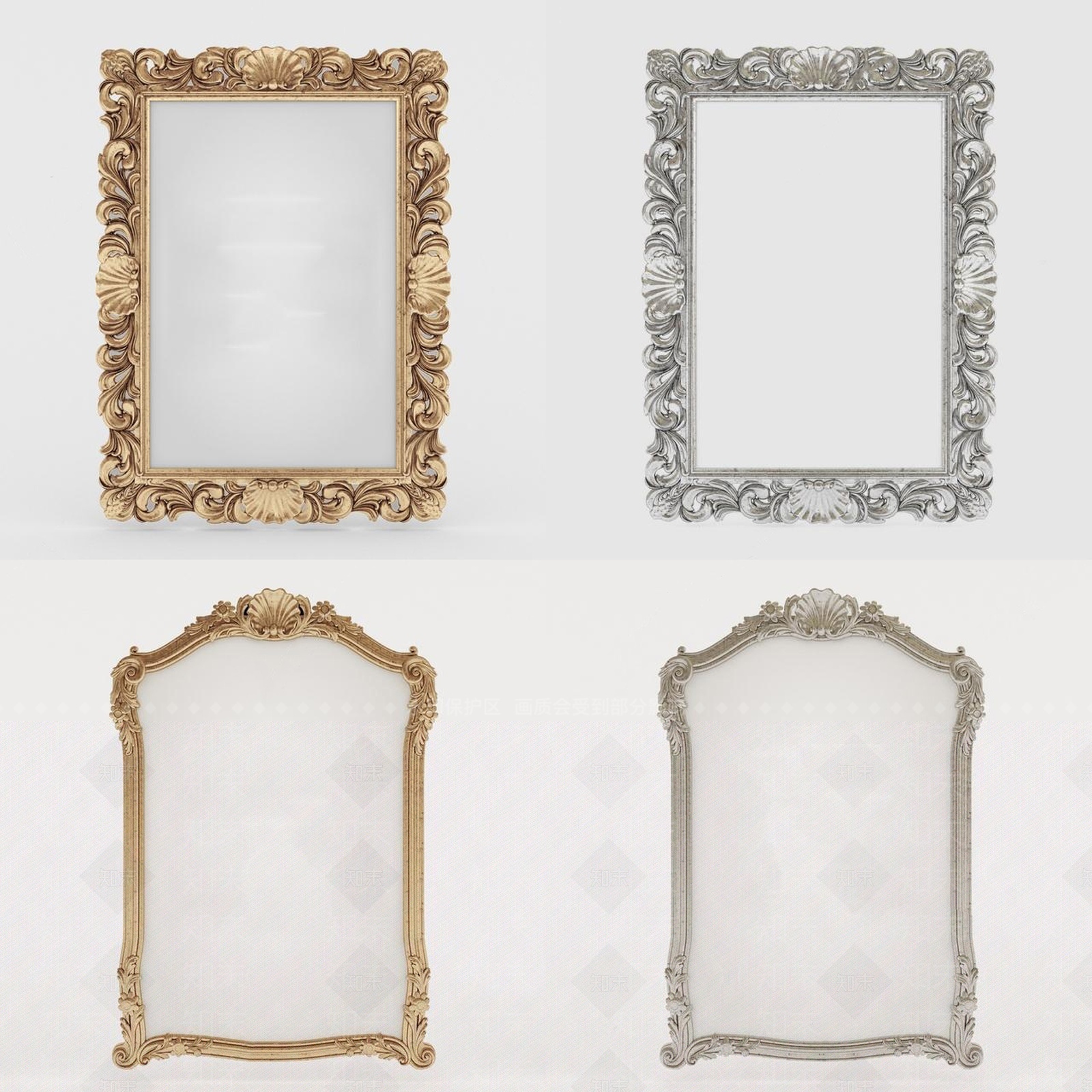 欧式金属装饰镜SU模型下载【ID:1204378107】