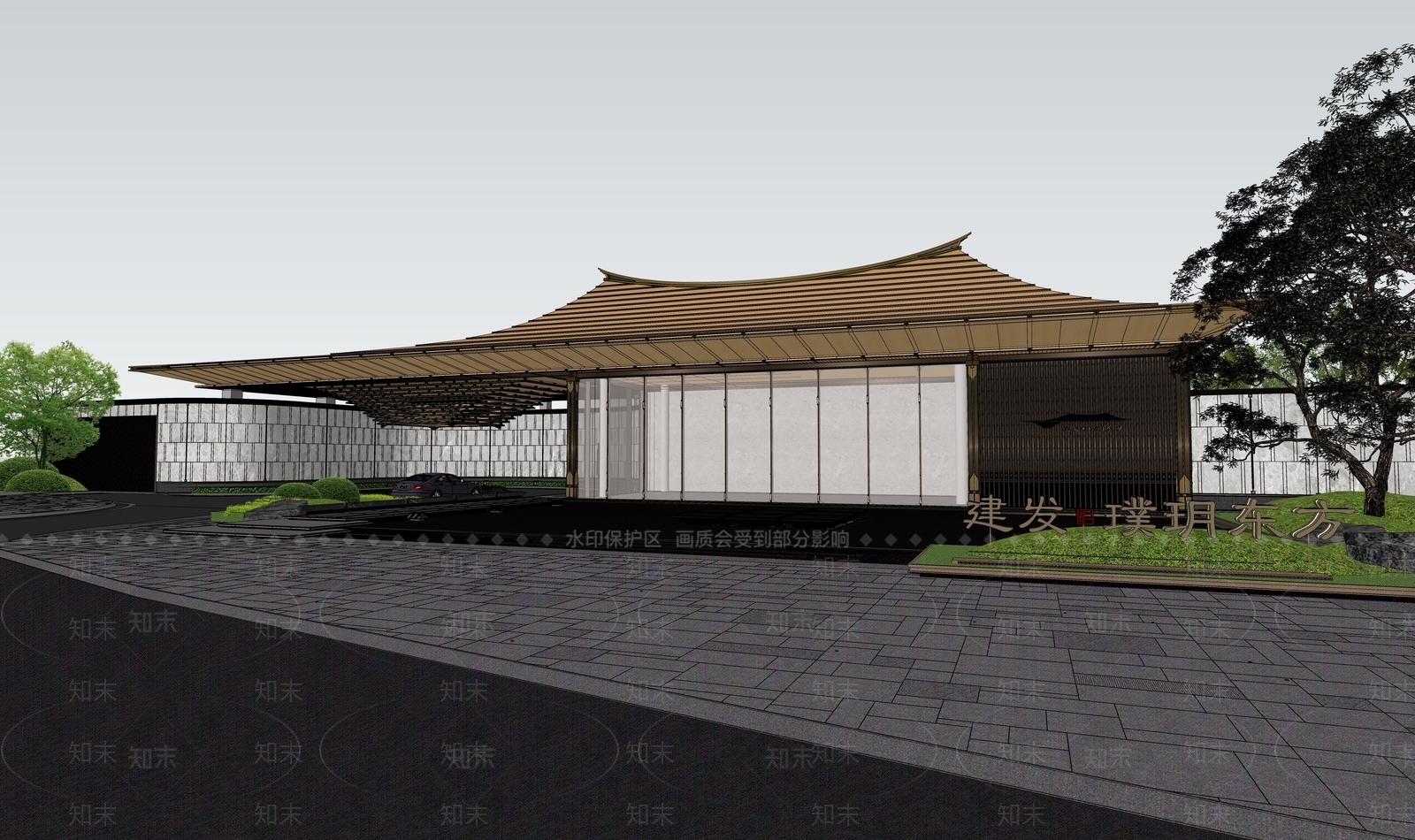 新中式现代其他公共建筑SU模型下载【ID:1204378705】