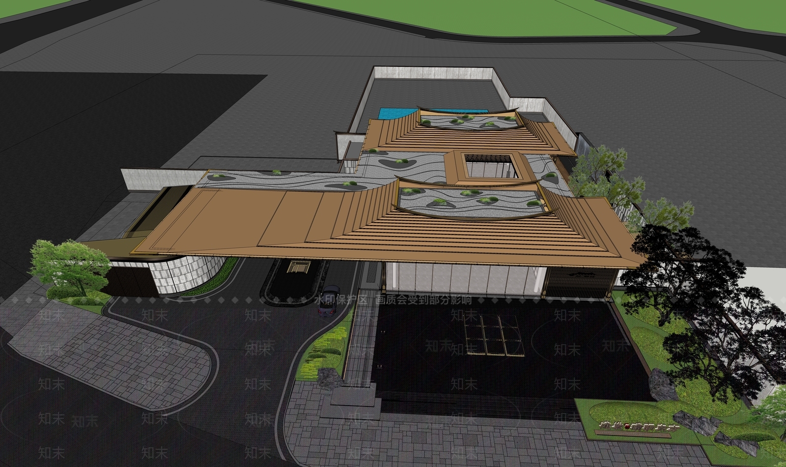 新中式现代其他公共建筑SU模型下载【ID:1204378705】