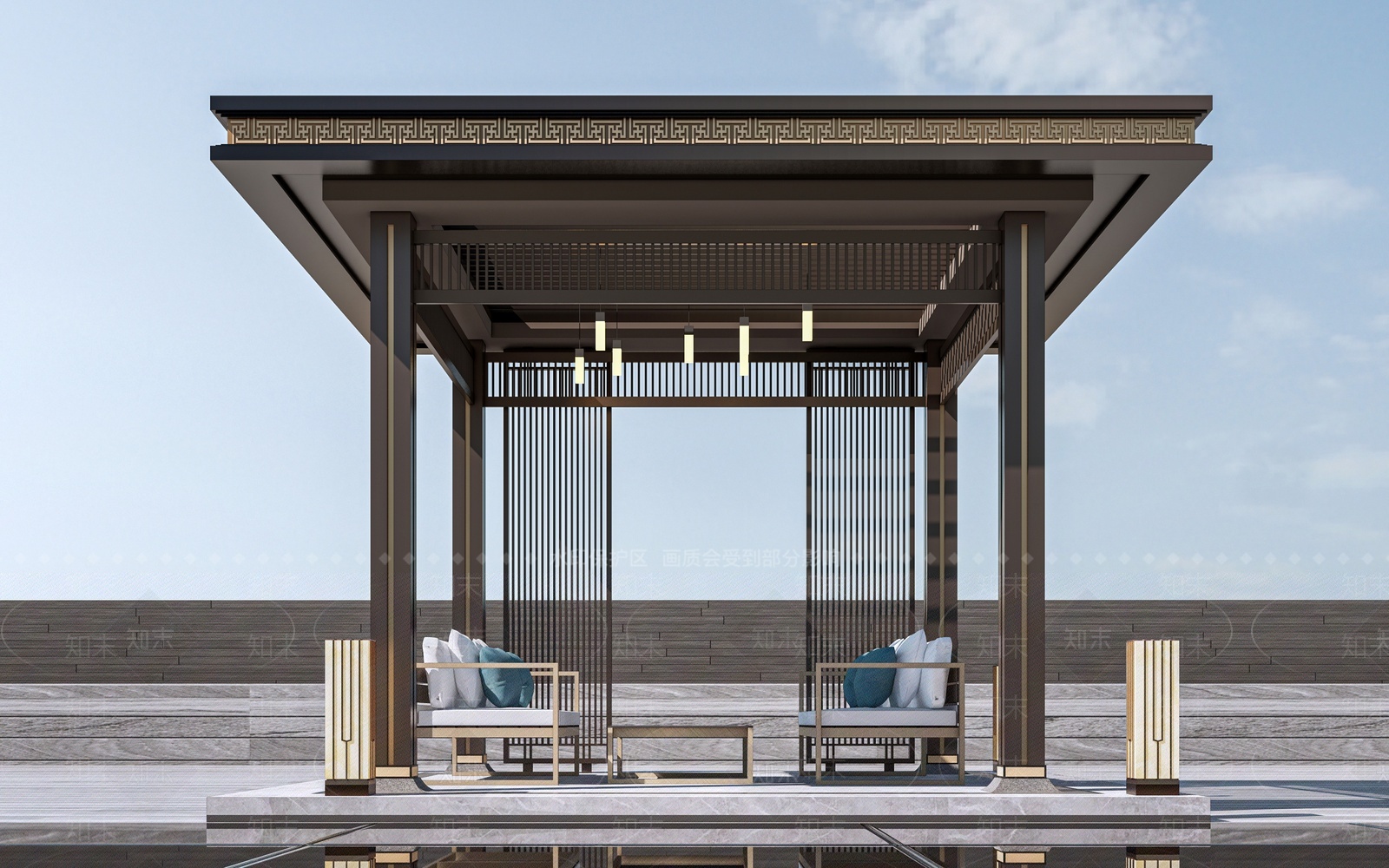 现代景观亭SU模型下载【ID:1204379238】