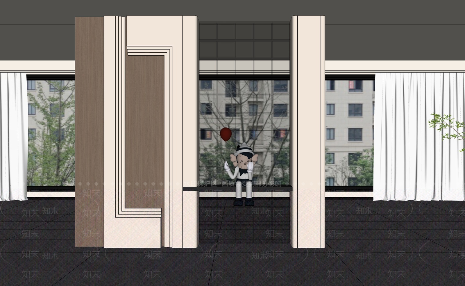 现代玄关柜SU模型下载【ID:1204379405】