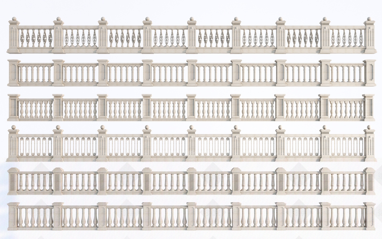 欧式栏杆SU模型下载【ID:1204379652】