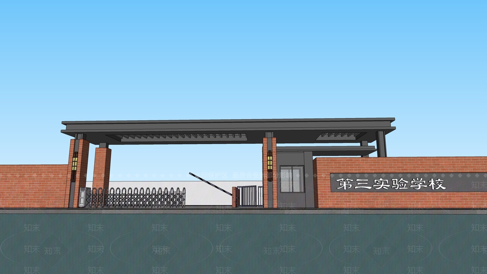 现代入口大门SU模型下载【ID:1204379642】