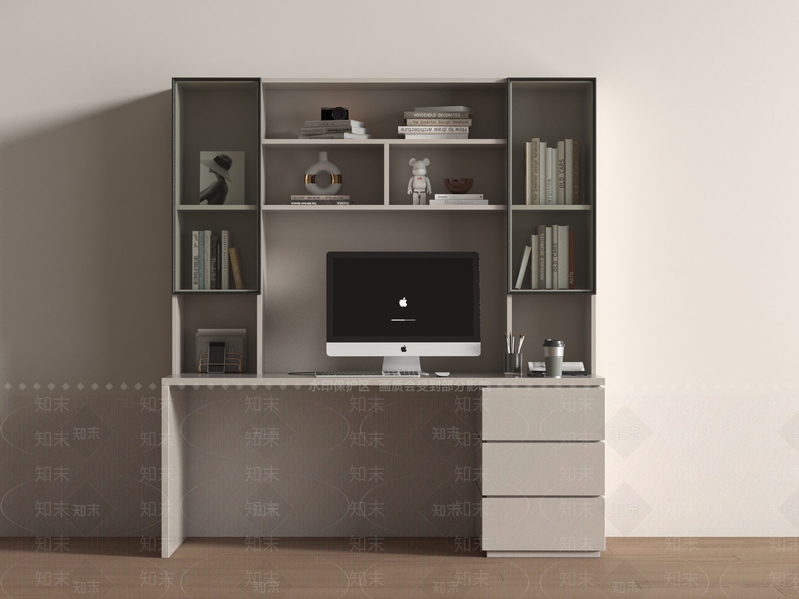 现代书桌椅3D模型下载【ID:1204381282】