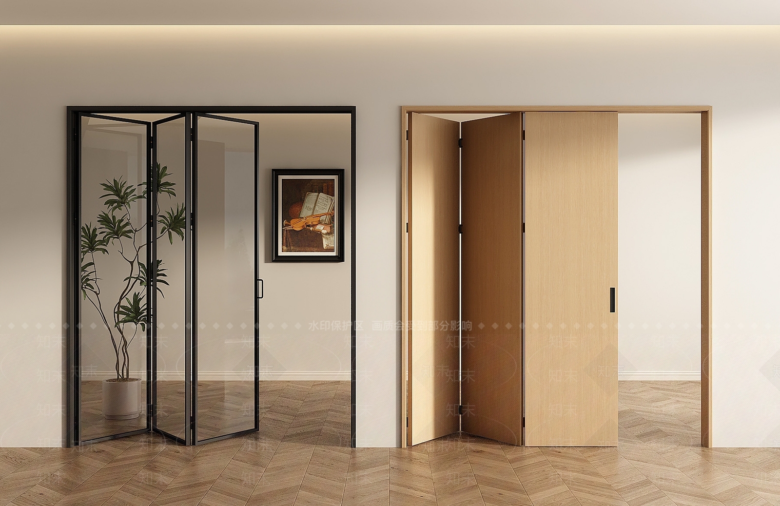 现代折叠门3D模型下载【ID:1204382884】