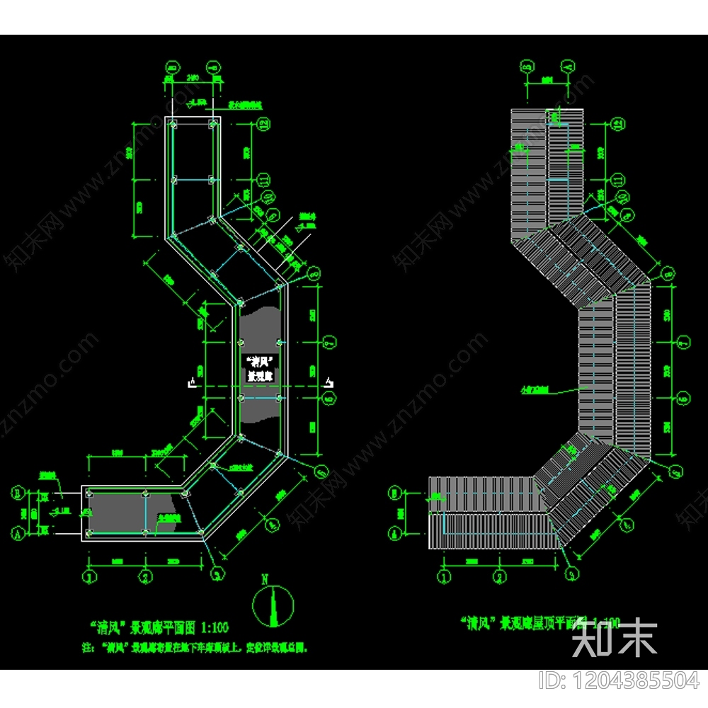 中式现代亭子图库cad施工图下载【ID:1204385504】