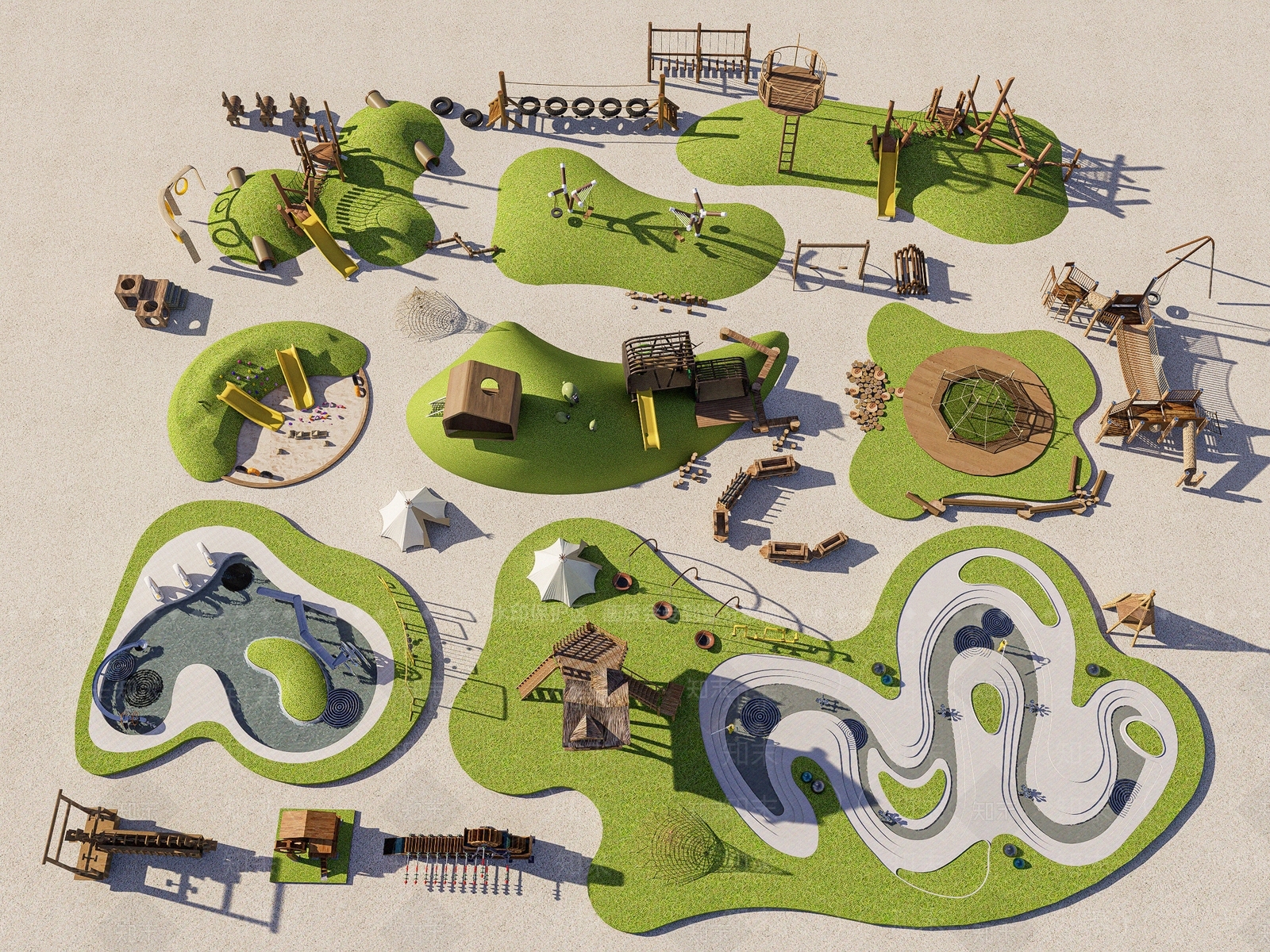 现代游乐设施SU模型下载【ID:1204385914】