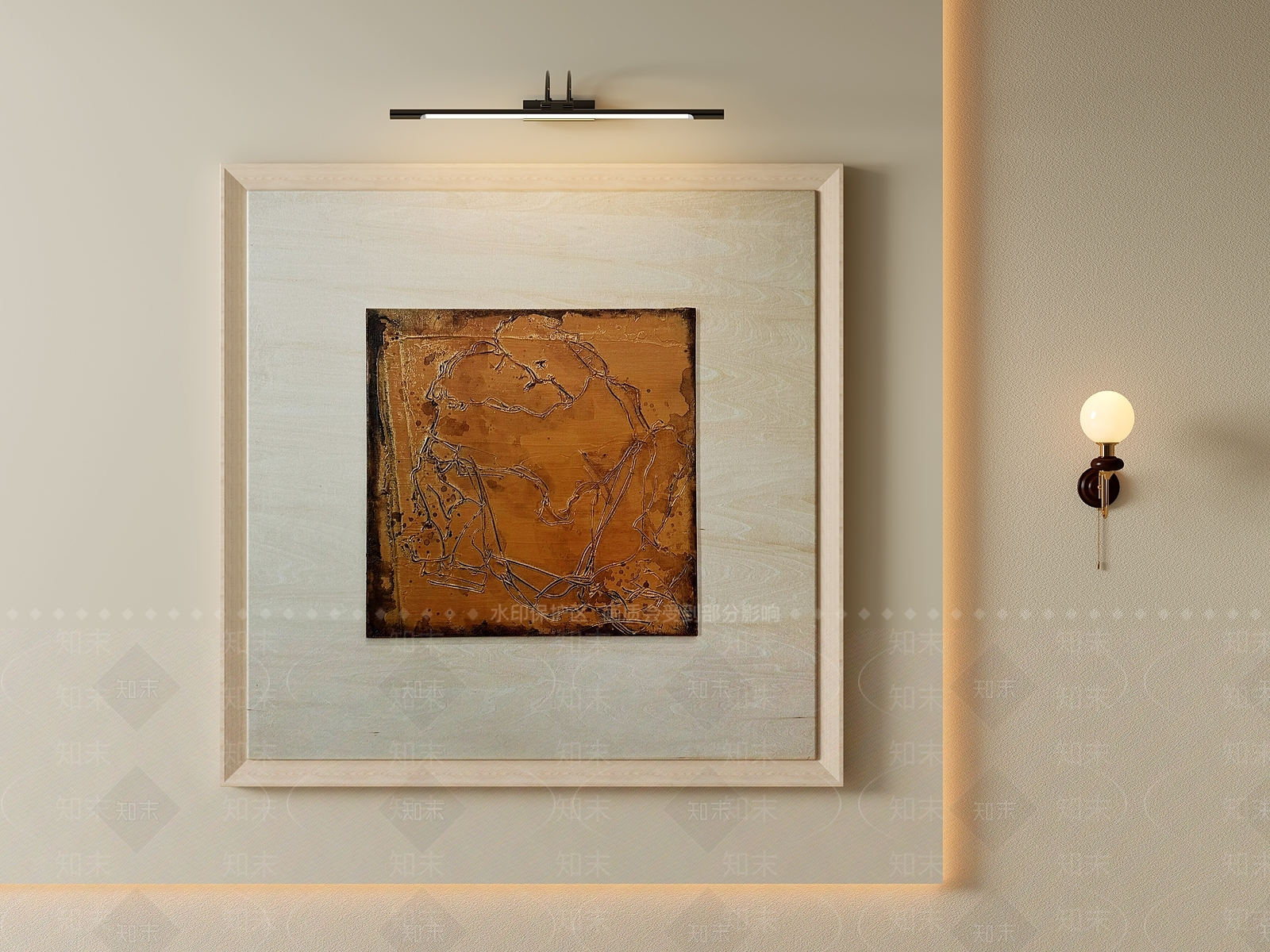 原木侘寂抽象挂画3D模型下载【ID:1204389824】