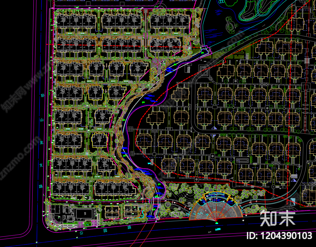现代庭院施工图下载【ID:1204390103】