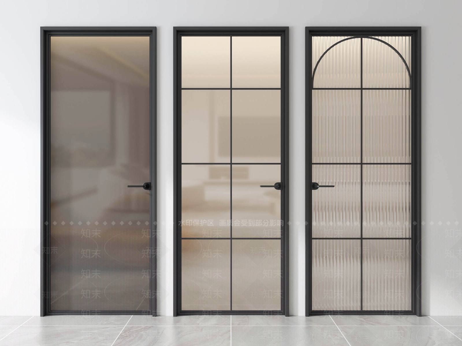 现代法式单开门3D模型下载【ID:1204390595】