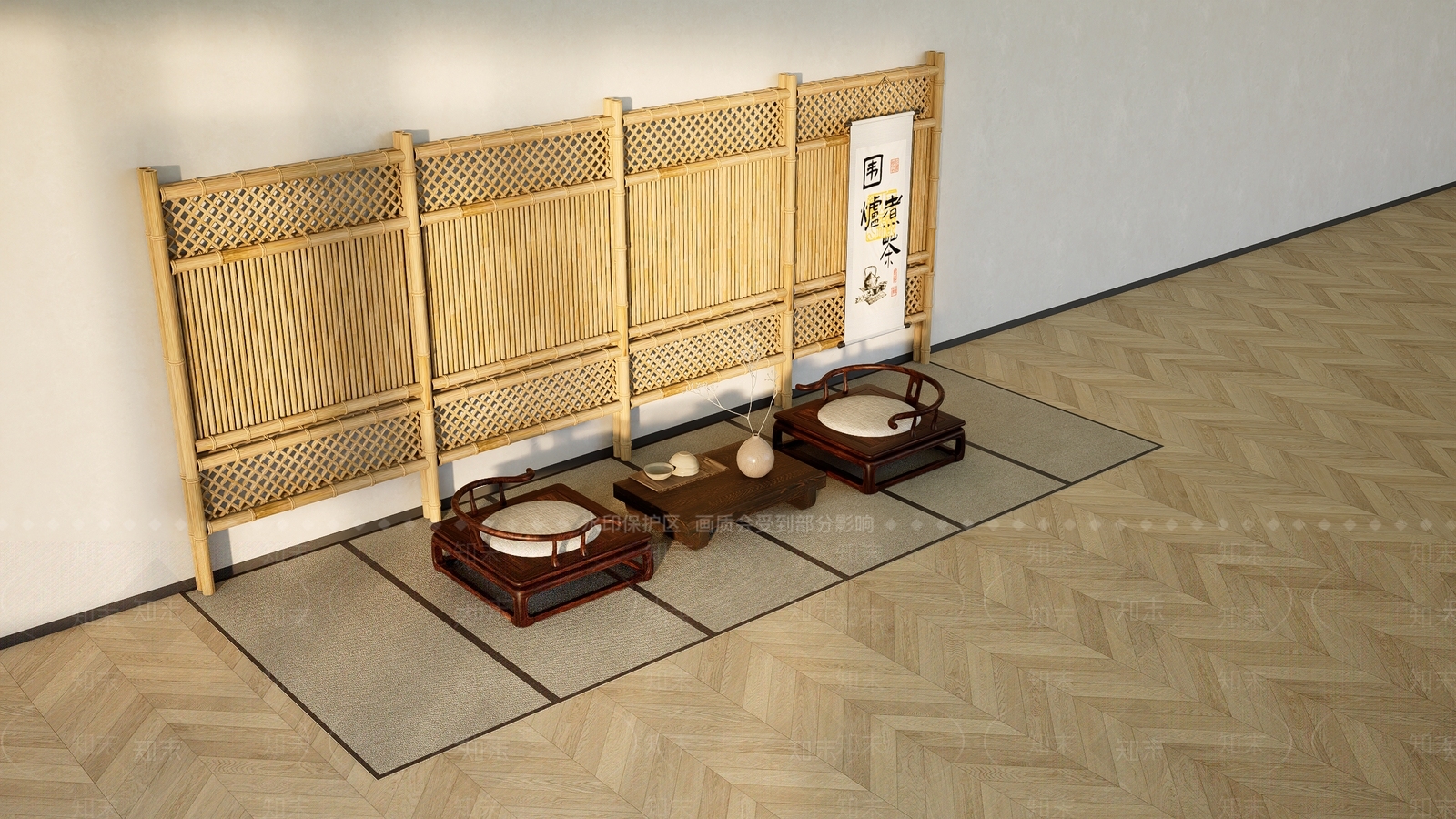 日式原木茶桌椅SU模型下载【ID:1204400979】