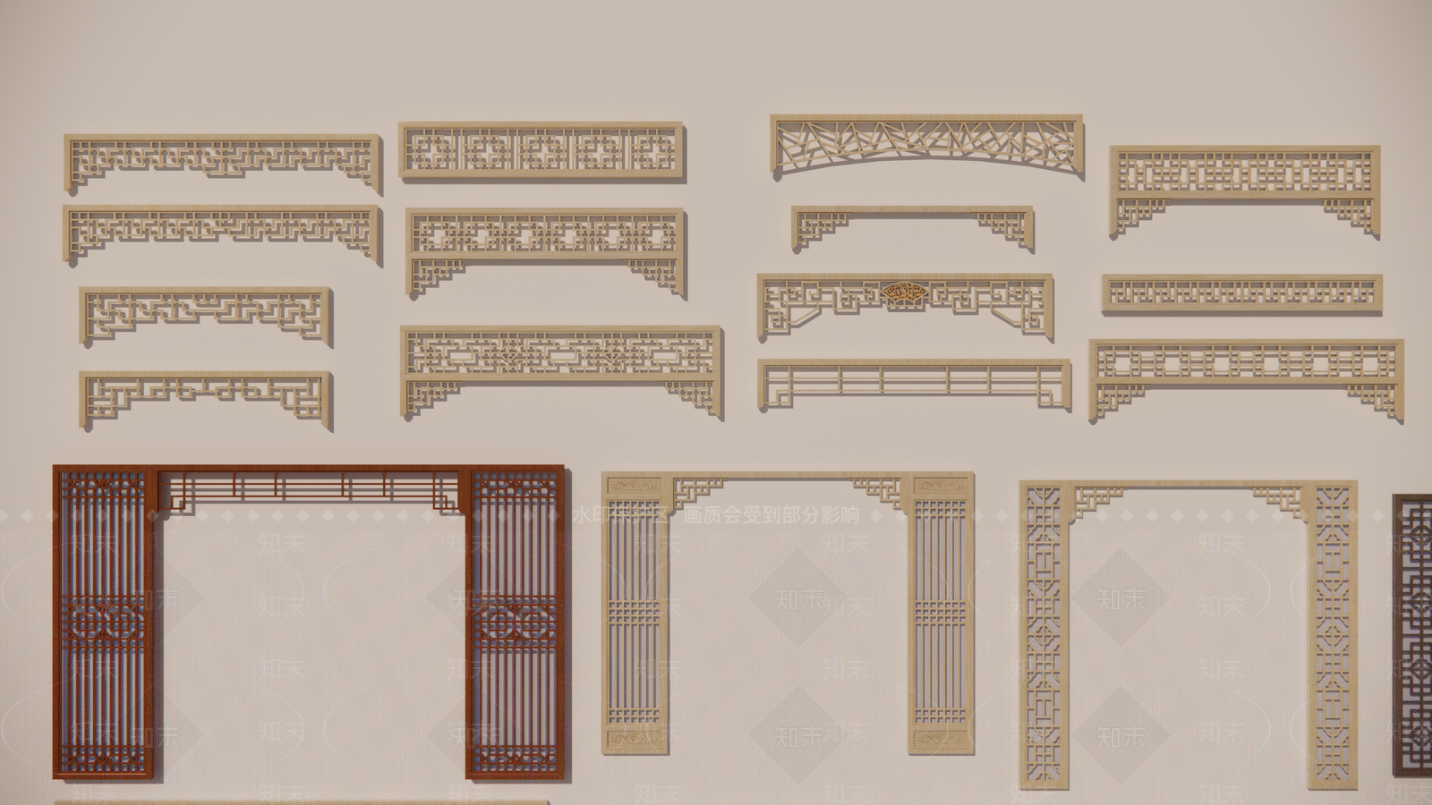 新中式原木其他景观小建筑SU模型下载【ID:1204400812】