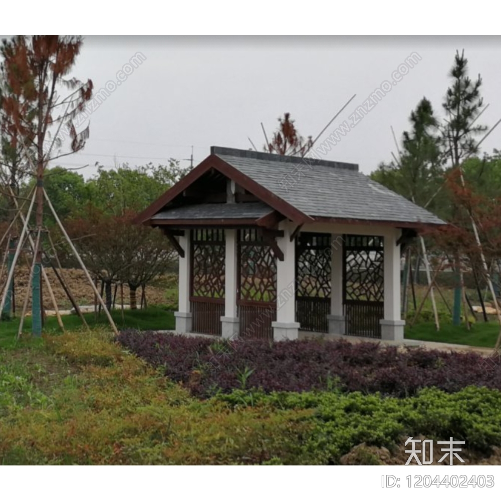 中式现代亭子图库施工图下载【ID:1204402403】