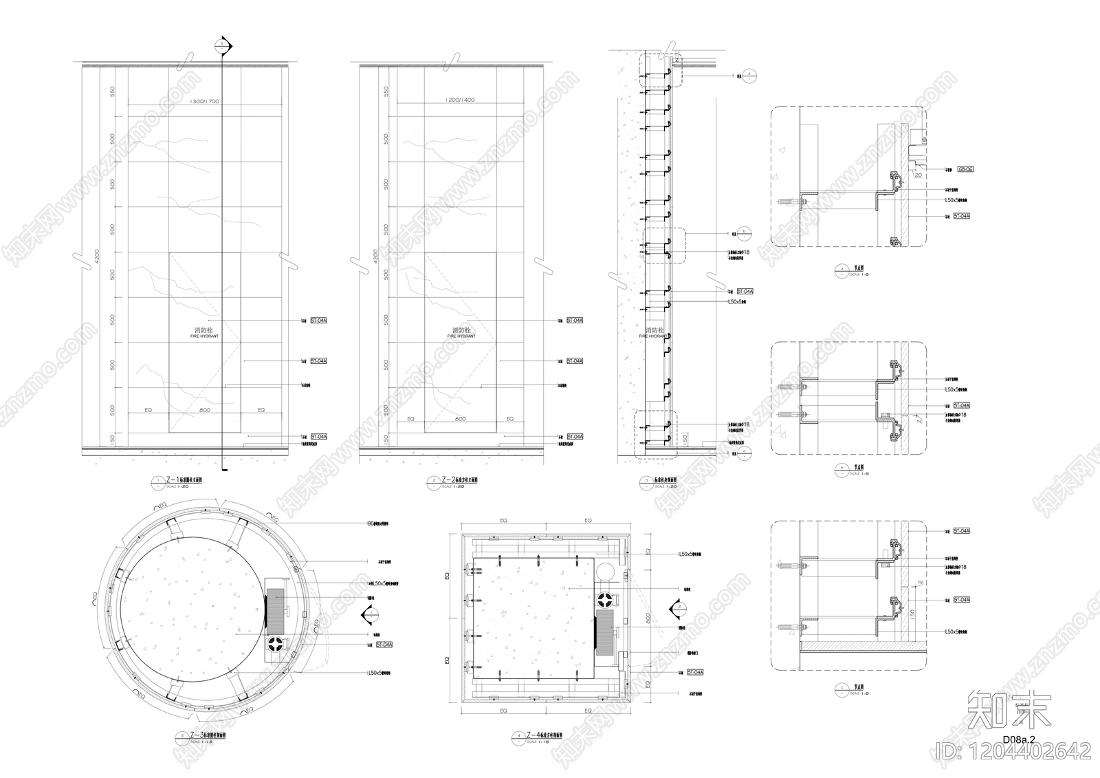现代极简包柱节点施工图下载【ID:1204402642】