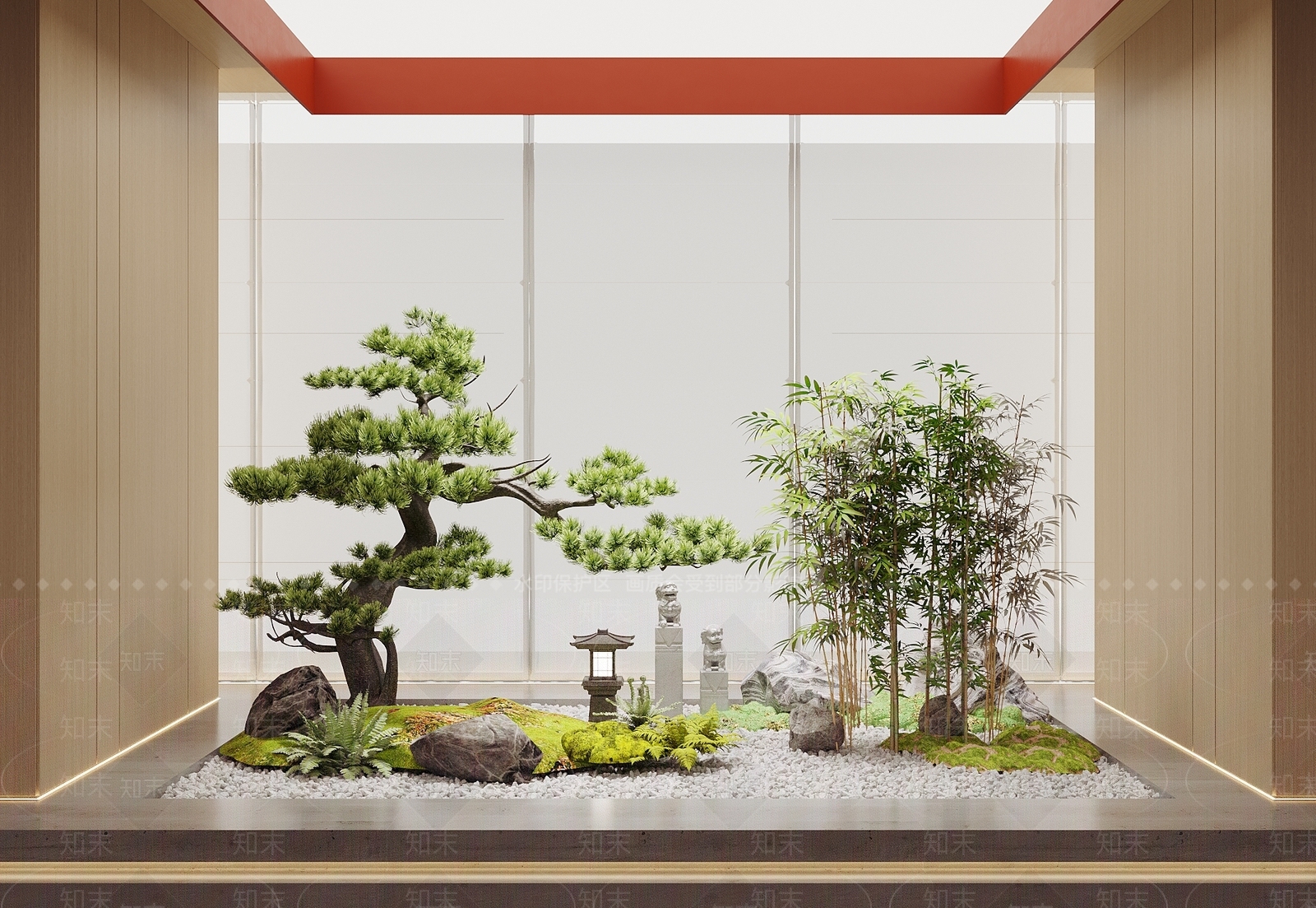 新中式住宅景观3D模型下载【ID:1204403920】