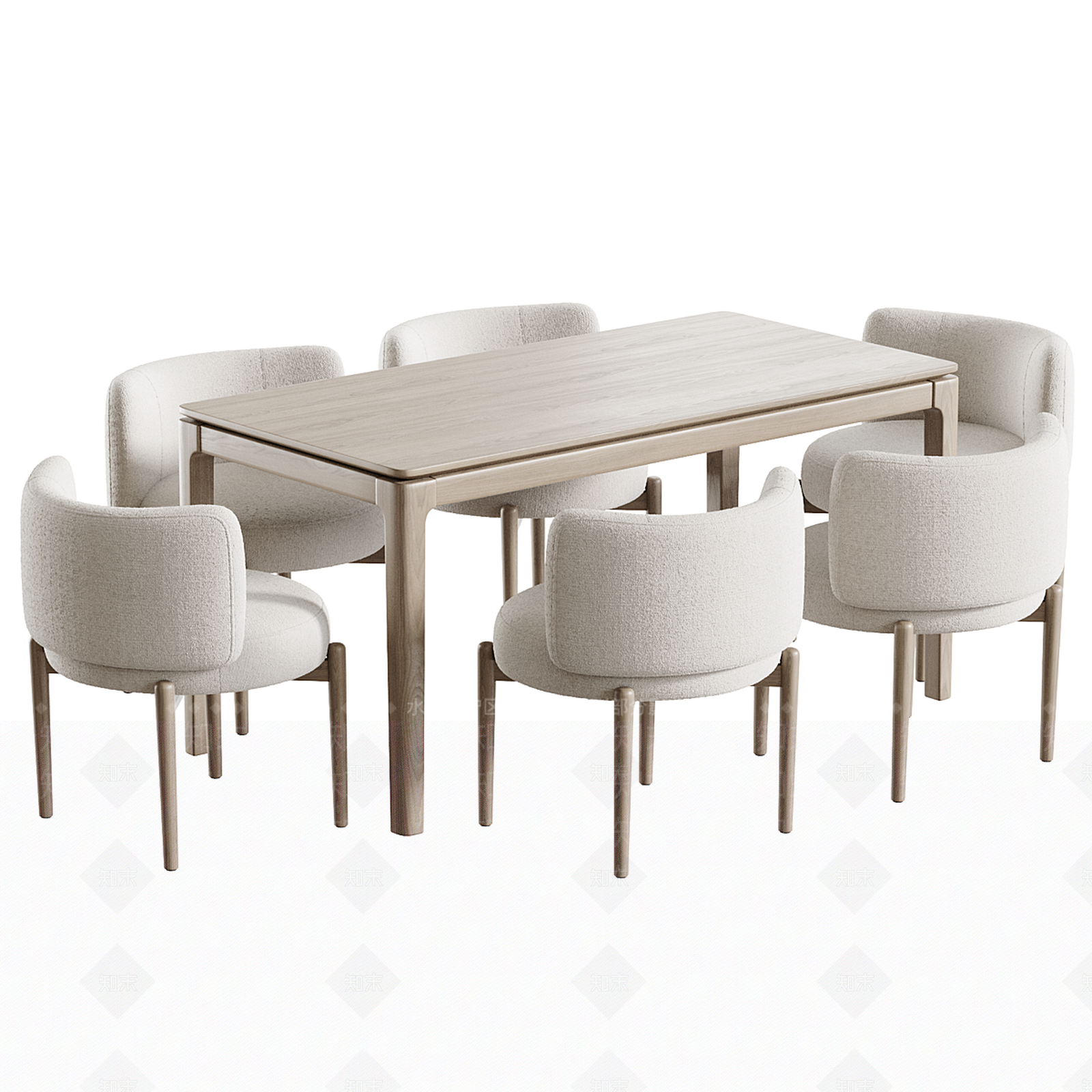 现代欧式餐桌3D模型下载【ID:1204404072】