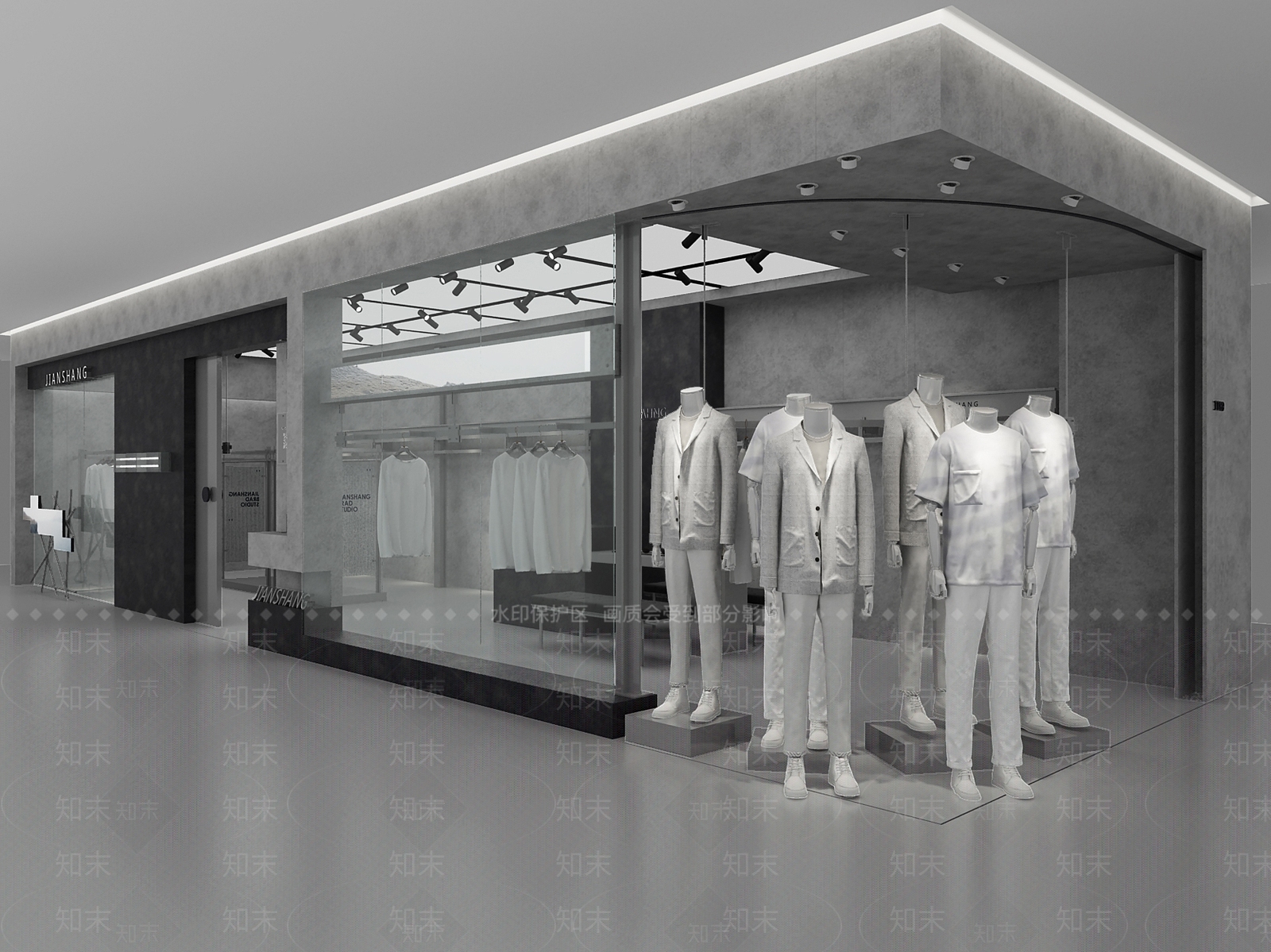 现代服装店3D模型下载【ID:1204405522】